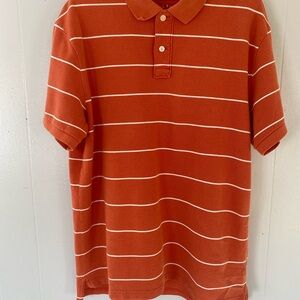 J. Crew Polo Shirt Size Adult M Orange White Vintage Casual Camp Rugby Men’s